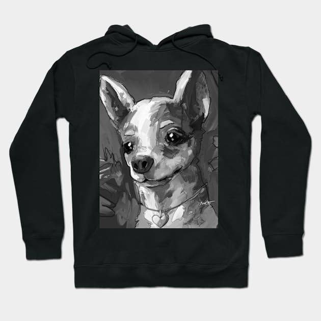 Pinscher Black and White Hoodie by mailsoncello